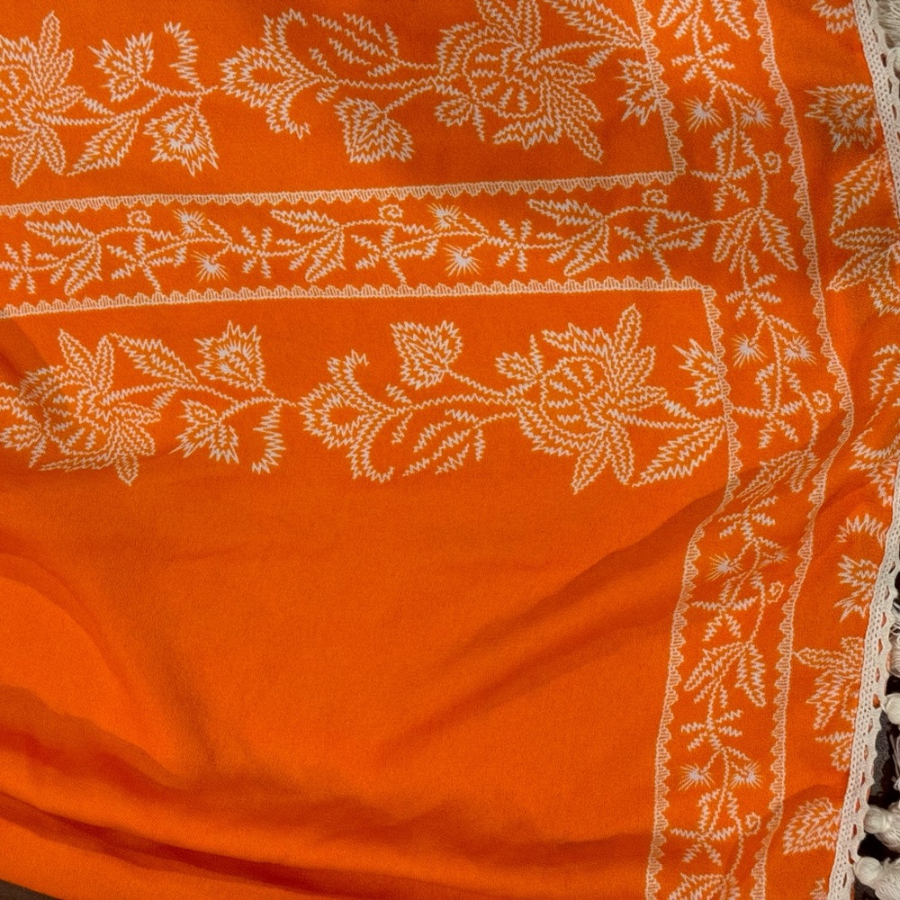 Show me your mumu Woodstock Orange peasant tassel Top S - Picture 4 of 6
